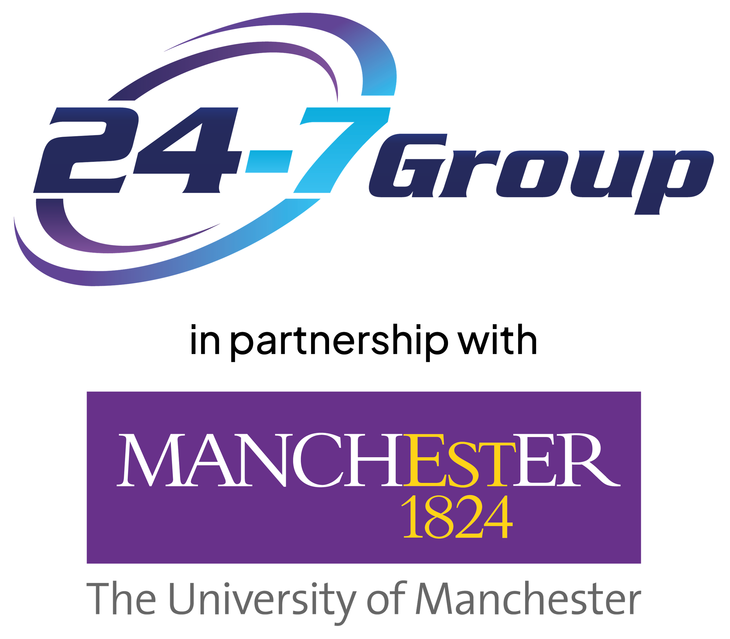 24-7 Group Awarded Facilities Management Contract by The University of Manchester 2 247 Group UoM Logo Stacked 01 scaled